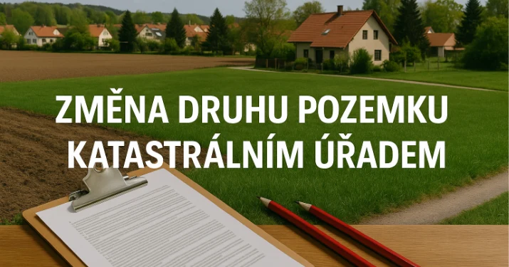 Sešit s dokumentem před venkovskou krajinou pro článek o pozemcích.