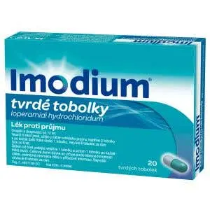 Imodium lék proti průjmu v krabičce