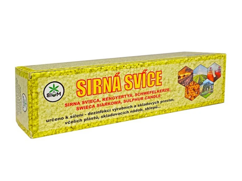 Sírná svíčka pro dezinfekci skleníků a skladovacích prostor