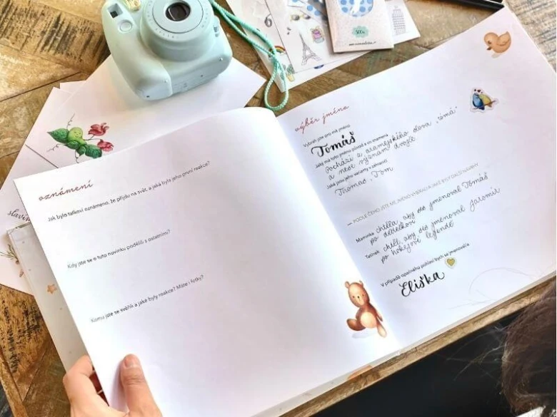 Baby name book open page